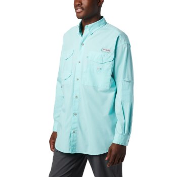 Columbia PFG Bonehead Long Sleeve Big, Camisa Azules Claro Para Hombre | 680931-DEZ